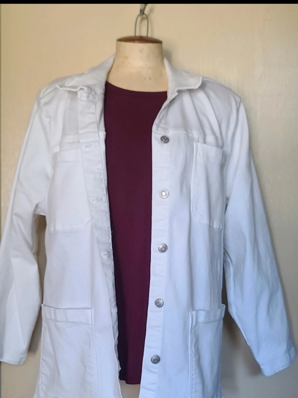 White Women’s Utility Jacket - Classic Lightweight Coat